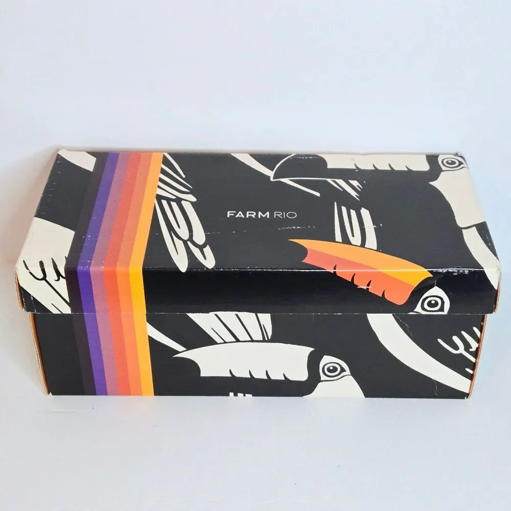 FARM RIO Sandals Floral Pietra Tropical Women Shoes Size 7 US NEW +BOX +DUSTBAG